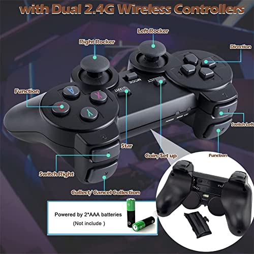 Wireless Retro Game Console, New Game Stick Lite 2023 Best Childhood Memories, Plug and Play Video Game Stick Built in 10000+ Games,9 Emulator Console,Dual 2.4G Wireless Controllers,4K HDMI Output