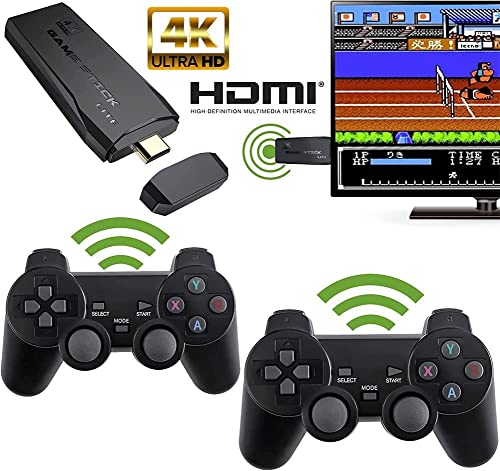 Wireless Retro Game Console, New Game Stick Lite 2023 Best Childhood Memories, Plug and Play Video Game Stick Built in 10000+ Games,9 Emulator Console,Dual 2.4G Wireless Controllers,4K HDMI Output