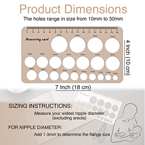 KOLEKY Nipple Ruler - Accurate and Soft Flange Sizing Measurement Tool for Breast Pump and Nipple Shield - Essential for New Moms and Breastfeeding - 6 Color Options(Brown)