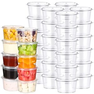 didaey 100 pcs disposable baby food freezer storage containers plastic food storage containers with hinged lids 4 oz snack containers food prep containers baby puree containers, stackable, leakproof