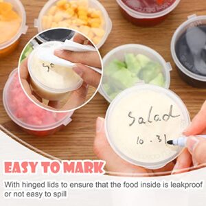 Didaey 100 Pcs Disposable Baby Food Freezer Storage Containers Plastic Food Storage Containers with Hinged Lids 4 oz Snack Containers Food Prep Containers Baby Puree Containers, Stackable, Leakproof