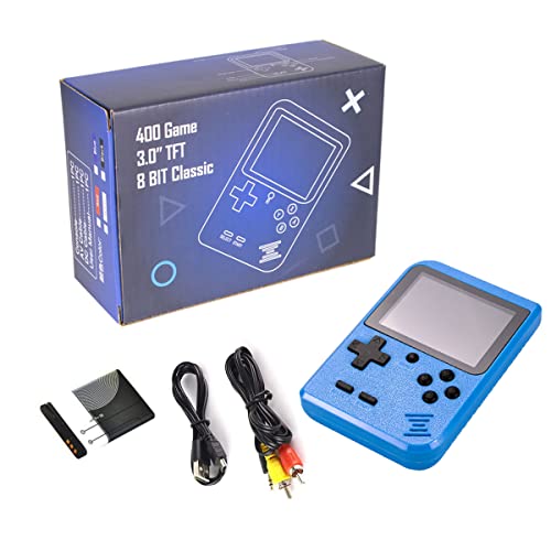 Retro Mini Game Machine,Handheld Game Console with 400 Classical FC Games 2.8-Inch Color Screen Support for TV Output , Gift Birthday for Kids, Adults(GameBlue-400)