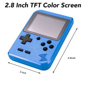 Retro Mini Game Machine,Handheld Game Console with 400 Classical FC Games 2.8-Inch Color Screen Support for TV Output , Gift Birthday for Kids, Adults(GameBlue-400)