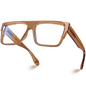 visoone square full rim blue light blocking glasses large fashion computer multi colors eyeglass frame women men alba