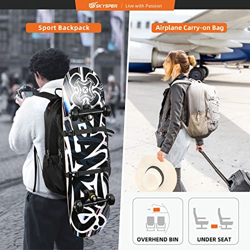 SKYSPER Laptop Backpack 25L Skateboard Travel Backpack for Men Women Business College Backpack(Beige)