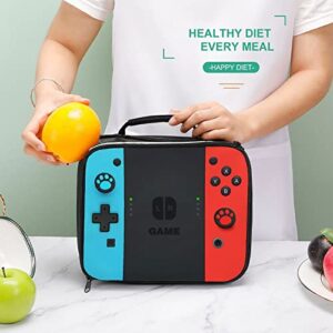 Insulated Lunch Box for Boys Girls, Game Lunch Bag for Work Office Travel Picnic Hiking Beach, Reusable Portable Lunch Box With Adjustable Strap