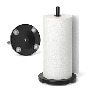 paper towel holder countertop with suction cups base for one-handed operation, free-standing paper towel roll dispenser, paper towel stand suitable for kitchen, bathroom, pantry, rv