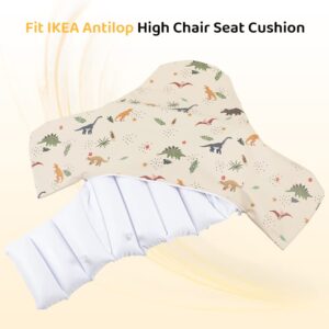 High Chair Cushion with Cover Pad for IKEA Antilop Babies Toddlers Inflatable & Reversible Supporting Cushion Built-in Inflatable Cushion Wooden High Chair Accessories Insert Included