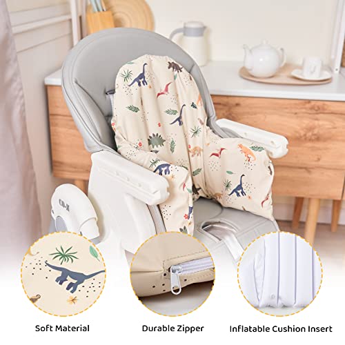 High Chair Cushion with Cover Pad for IKEA Antilop Babies Toddlers Inflatable & Reversible Supporting Cushion Built-in Inflatable Cushion Wooden High Chair Accessories Insert Included