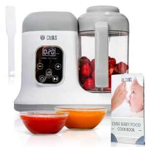 cubs smart touch screen baby food maker. easy multi functional steamer, processor and puree blender. auto cooking & grinding. baby food processor machine