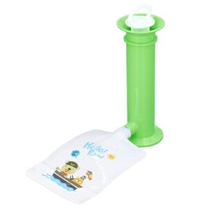 Haosie Baby Food Pouch Filler Set, Fruit Puree Pouch Filling Station, Squeeze Station Baby Food Pouch Maker, Safe and Portable, for Babies and Toddlers, 6 Pouches (nonreusable) for Free (Green)