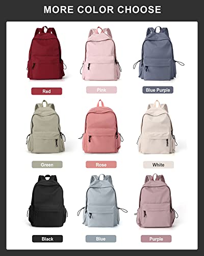 Black Backpack for Women Men, Waterproof High School Bookbag,Lightweight Casual Travel Daypack,Classic Basic College Backpack,Middle School Bag for Teen Girls Boys