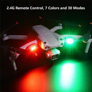 2PCS LED Strobe Drone Lights with Remote, 7 Colors Drone Anti-Collision Light Rechargeable, Night Warning Lights for Drone, Motorcycle