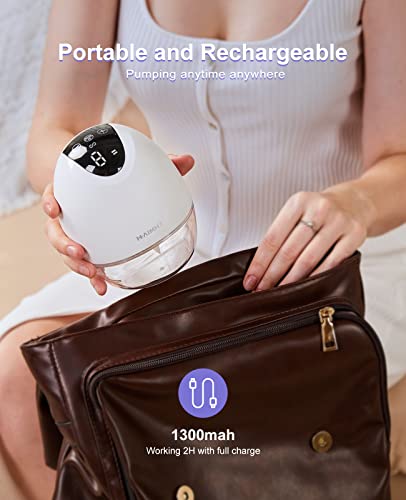 Wearable Breast Pump Hands Free, Haimmy Electric Portable Wireless Breast Pumps with LCD Display 3 Modes & 9 Levels, 19/21/24/28mm Flange, Leak-Proof, Low Noise Painless Breastfeeding Pump (2 Pack)