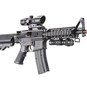 350 FPS Heavy Version M4 Airsoft ABS Plastic Spring Rifle w/Flashlight and Red Dot Sight (Color: Black)