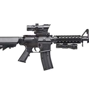 350 FPS Heavy Version M4 Airsoft ABS Plastic Spring Rifle w/Flashlight and Red Dot Sight (Color: Black)