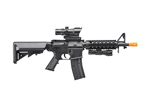 350 FPS Heavy Version M4 Airsoft ABS Plastic Spring Rifle w/Flashlight and Red Dot Sight (Color: Black)