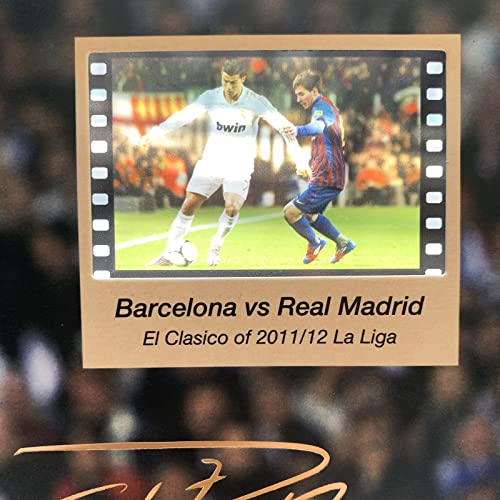 ORIMAMI Signed Ronaldo Poster Photo Desktop Framed Picture 8x6 Inches,with 1x35mm Film Mini Cell Display,Gifts for CR7 Cristiano Ronaldo Fans