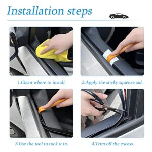 AUCELI Car Window Seal Strip, Windshield Weather Strip for Car, Automotive Waterproof Soundproof V-Shape Self Adhesive Trim Cover, Universal Vehicle Rubber Weatherstrip Draft Seal Strip