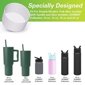 AIERSA 2Pcs Silicone Boot for Simple Modern Trek 40 oz Tumbler with Handle, Protective Water Bottle Bottom Sleeve Cover, Tumbler Accessories, White