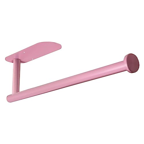 YeeBeny Pink Paper Towel Holder Kitchen Roll Holder, Paper Towel Holder - Self Adhesive or Drilling, Under Cabinet Pink Paper Towel Rack, Wall Mounted Paper Towel Roll Holder for Kitchen Paper Towel