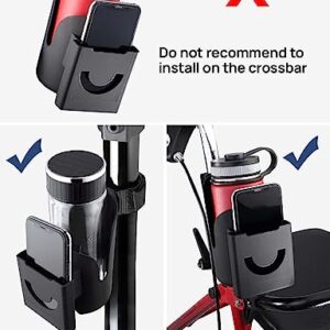 JOYTUTUS Cup Holder for Wheelchair, 2 in 1 Water Bottle Holder and Phone Bracket, Universal Drink Cup Holder for Walker, Rollator, Stroller, Scooter