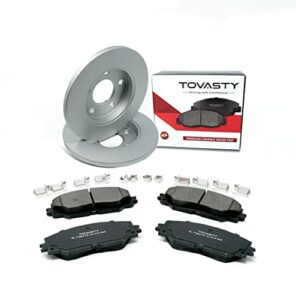 [rear] tovasty brake pads and rotors kit for mazda mx-5 miata 2006-2020 e-coated [bkc0299]