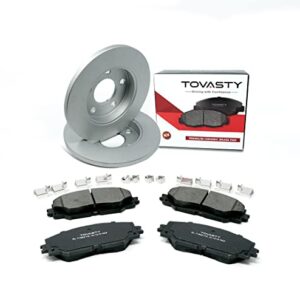 [Rear] TOVASTY Brake Pads and Rotors Kit for Mazda MX-5 Miata 2006-2020 E-Coated [BKC0299]