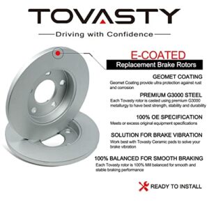 [Rear] TOVASTY Brake Pads and Rotors Kit for Mazda MX-5 Miata 2006-2020 E-Coated [BKC0299]