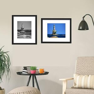 8.5x11 Picture Frame Set of 5, Display Pictures 6x8 with Mat or 8.5x11 Without Mat, Wall Gallery Photo Frames or Tabletop Display