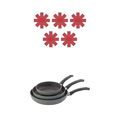 Ballarini Parma Forged Aluminum 3-pc Nonstick Fry Pan Set with Silicone Pan Protectors