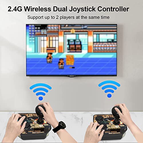 DOYO Retro Game Console, Handheld Game Console with HDMI Output, Wireless Plug and Play Nostalgia Stick Game for 10.000 Games, 4K Game Stick Video Games 2 Joysticks Included