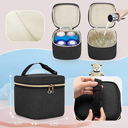 Luxja Wearable Breast Pump Bag (with a Breastmilk Cooler Bag, a Small Carrying Case and a Waterproof Mat), Pumping Bag Compatible with Momcozy, Willow and Elvie Breast Pump, Black