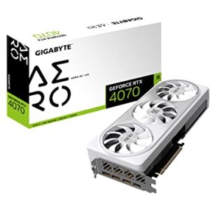 Gigabyte GeForce RTX 4070 AERO OC 12G Graphics Card, 3X WINDFORCE Fans, 12GB 192-bit GDDR6X, GV-N4070AERO OC-12GD Video Card