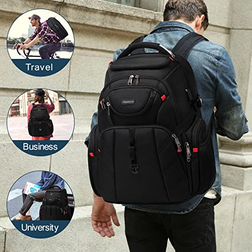 YANIMENGNU Travel Laptop Backpack 17 inch, Business Anti-Theft Durable Waterproof Backpack, Unisex With USB Charging Port.