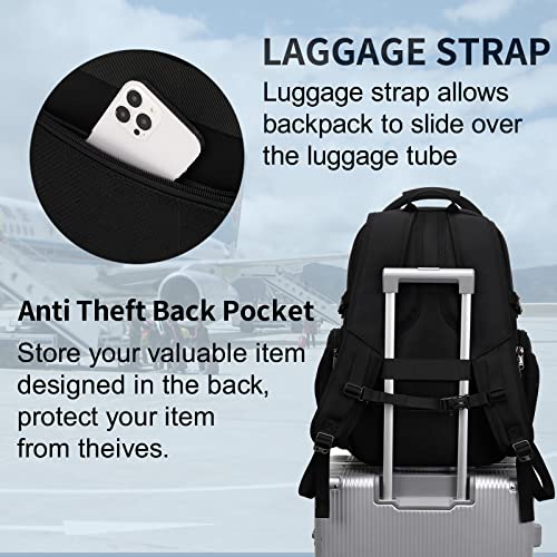 YANIMENGNU Travel Laptop Backpack 17 inch, Business Anti-Theft Durable Waterproof Backpack, Unisex With USB Charging Port.