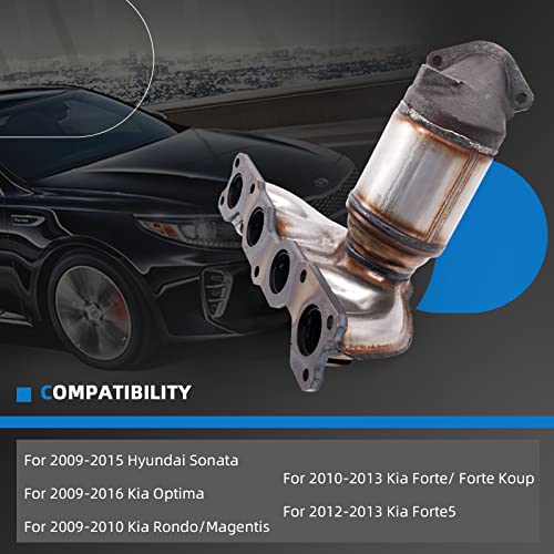 Aumzong Manifold Catalytic Converter 674-128 Compatible with Hyundai Sonata Kia Optima Forte Forte Magentis Forte Koup Forte5 2009-2016 2.0L 2.4L Replaces # 48767736ka 10H56963 (EPA Compliant)