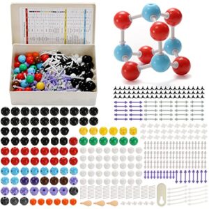 soujoy 444 pieces chemistry molecular model, organic and inorganic modeling kit, students teacher set with atoms bond, links and, short link remover tool for learning science