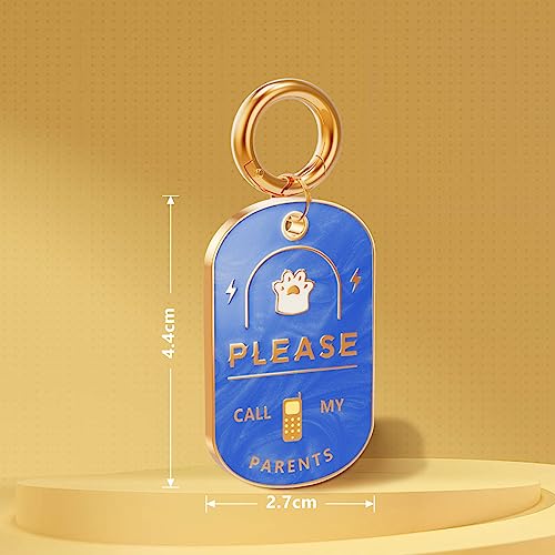 KEDUME Dog Tags Engraved for Pets, Dog Collars, Harnesses & Leashes, Dog Tags Personalized for Pets, Free Online Pet Profile Modifiable, Scan Tag QR Code Receive Pet Location (Blue)