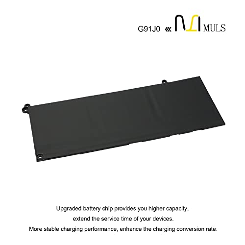 MULS G91J0 41Wh Laptop Battery for Dell Inspiron 13 5310 14 5410 14 Plus 7420 15 3510 3511 5510 16 5625 14 5410 2-in-1 Latitude 3320 3330 Vostro 5620 13 5310 14 3420 15 3510 V6W33 Laptop ​3467mAh