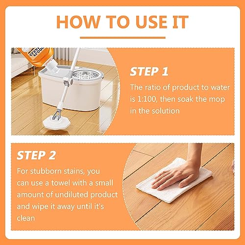 Niaoyun 2Pcs Momeng Floor Cleaner Orange, Floor Cleaner Liquid Momeng, Powerful Decontamination Floor Cleaner, Natural Hardwood Floor Stain Cleaner