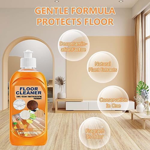 Niaoyun 2Pcs Momeng Floor Cleaner Orange, Floor Cleaner Liquid Momeng, Powerful Decontamination Floor Cleaner, Natural Hardwood Floor Stain Cleaner