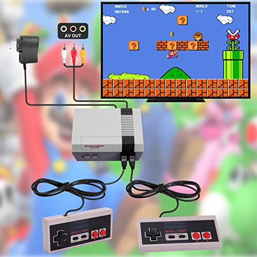 Retro Game Console Built in 620 Video Games and 2 NES Classic Controllers, Mini Video Game Console Plug and Play TV Games with AV Output, 8-Bit Video Game System with Classic Games,Children's Gift
