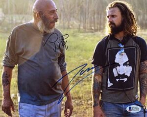 rob zombie and sid haig on set signed 8x10 photo certified authentic beckett bas coa