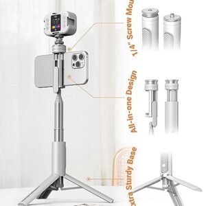 KraftGeek 33" Selfie Stick Tripod with Remote, iPhone and Android Extendable Phone Tripod, 1/4" Screw Mount for Cell Phone, Light, Camera, Anti-Shake Premium Portable Travel Phone Tripod Stand