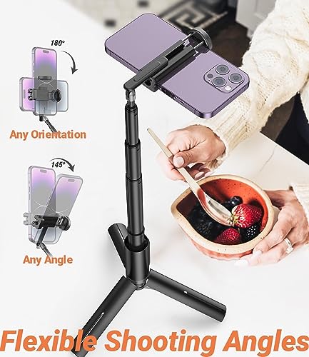 KraftGeek 33" Selfie Stick Tripod with Remote, iPhone and Android Extendable Phone Tripod, 1/4" Screw Mount for Cell Phone, Light, Camera, Anti-Shake Premium Portable Travel Phone Tripod Stand