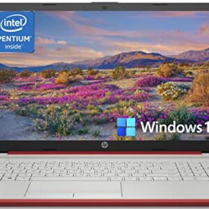 HP 2023 Newest Pavilion 15.6" HD Laptop, Quad Core Intel Pentium N5030 (Upto 3.1GHz), 8GB RAM, 256GB SSD, Intel UHD Graphics, WiFi, Webcam, RJ-45, 11hr+ Battery, Scarlet Red, Win 11+MarxsolCables