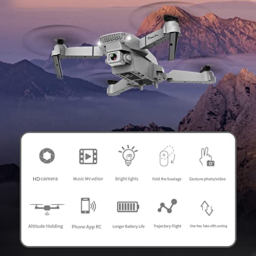 Drone with 1080P Dual HD Camera, 2023 Upgradded RC Quadcopter FPV Camera Foldable Drone Toys Gift for Adults and Kids, One Key Start Speed Adjustment, 360° Altitude Hold Mode (Black)