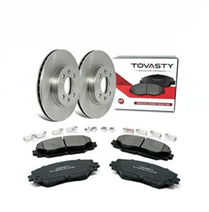 [rear] tovasty brake pads and rotors kit for volkswag(en tigu(an 2009-2017 oe-series [bkn0232]