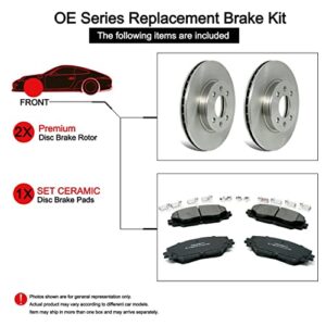 [Rear] TOVASTY Brake Pads and Rotors Kit for VOLKSWAG(EN TIGU(AN 2009-2017 OE-Series [BKN0232]